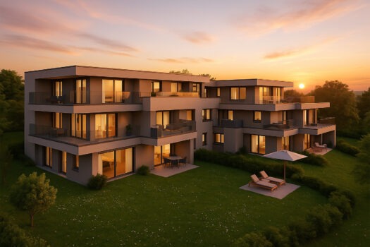 Luxueux 4 pièces et demie au 2ème étage d'un immeuble neuf avec très belle vue sur les environs et le lac situé à La Tour-de-Peilz dans le canton de Vaud.